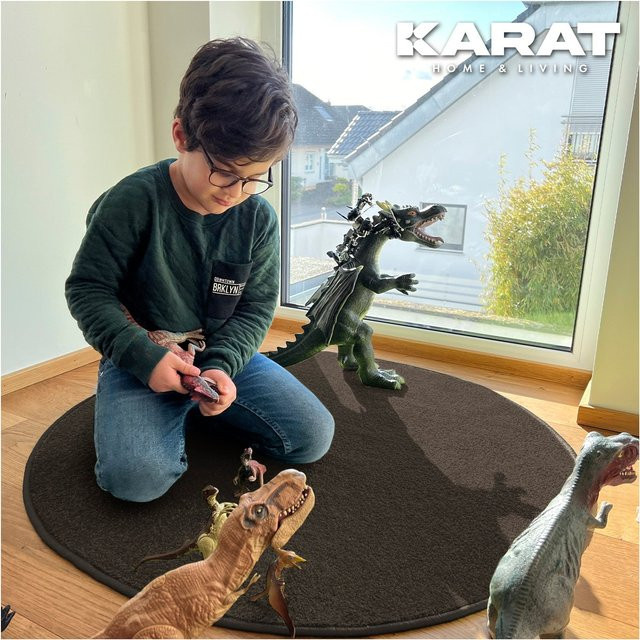 Karat homeliving Kinderspielteppich Crocodile Rund in Schlamm/Braun - Bild 1