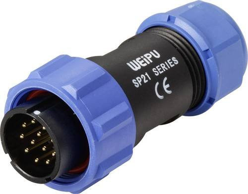 Weipu SP2110 / P 12 II Rundstecker Stecker gerade, 12-polig, Blau - Bild 1