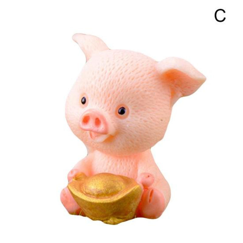 Romantisches Leben Schwein Figurine aus Kunstharz in Rosa als dekorative Miniatur Statue für Garten und Tisch - Bild 2