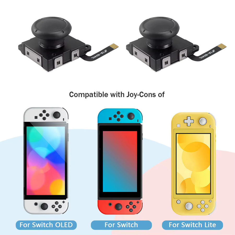 2 Stück Hall-Effekt Elektromagnetische Joystick Ersatz für Nintendo Switch, Lite und OLED Joycon, Schwarz, Anti-Drift Analog Stick - Bild 5