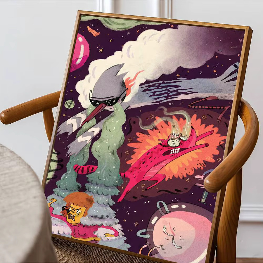 Regular Show Vintage Poster Whitepaper-Druck Kawaii Kunstwerk für deine Raumdekoration, Mehrfarbig, B/H: 10 x 15 cm - Bild 4