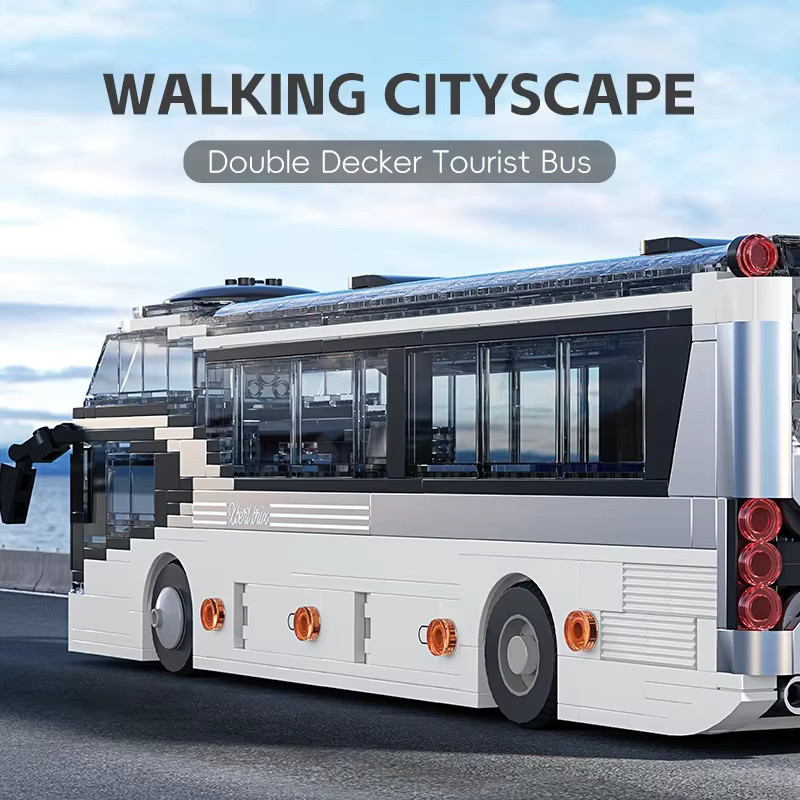 AMAZINGBLOKS Stadt-Touristenbus Doppeldecker-Touristenbus-Modell, Baukasten, 811 Teile, ab 14 Jahren - Bild 3