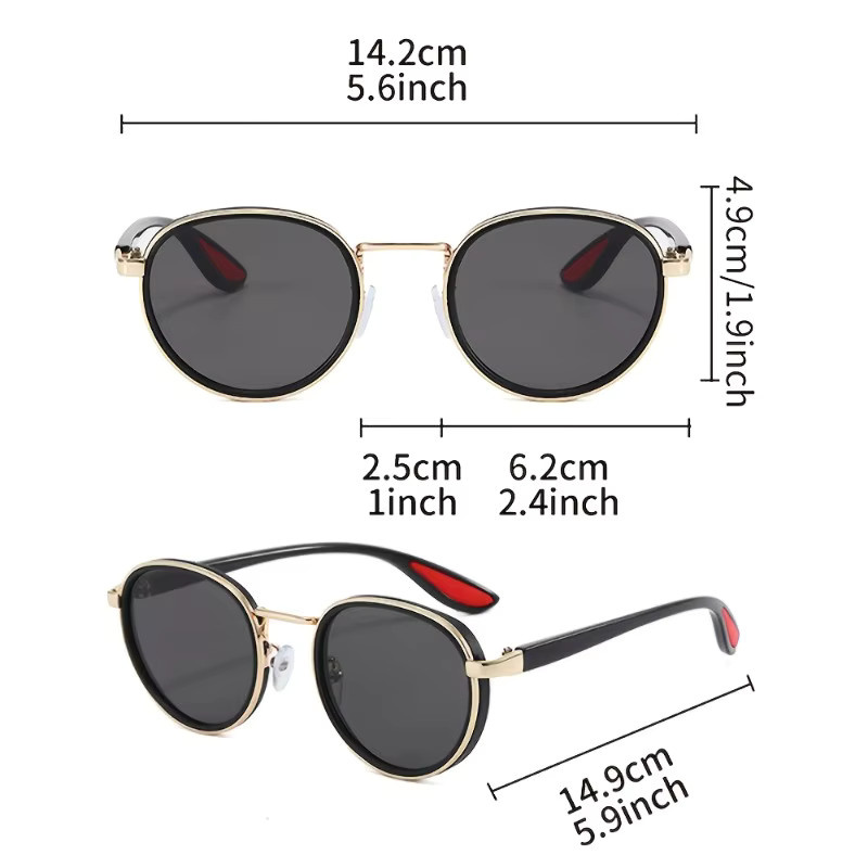 DIXSG Punk-Sonnenbrille, Unisex, Vollrand, Round, black - Bild 2