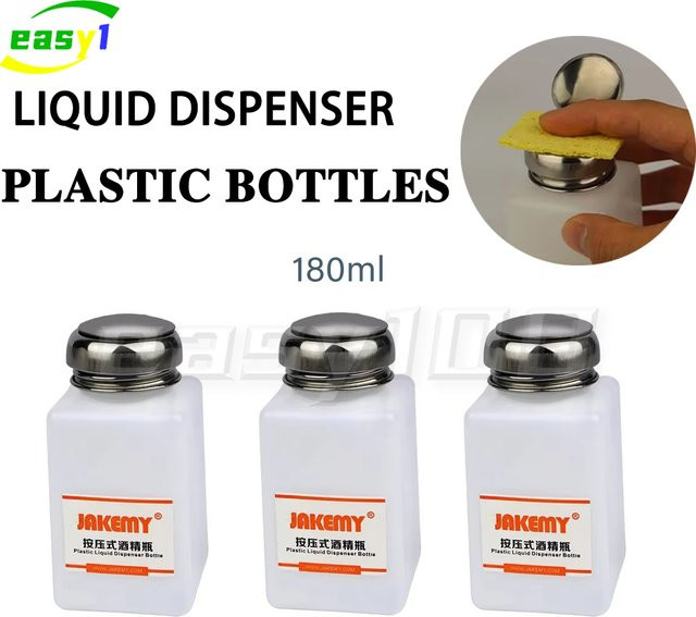 JAKEMY JM-Z11 Tragbare Plastik-Flüssigkeitsspenderflasche für Handy-Reparatur und Reinigung, Transparent, 180 ml - Bild 1
