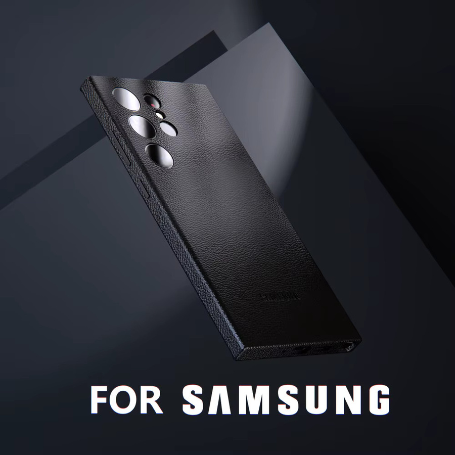 Luxus Ledertasche für Samsung Galaxy S24 Ultra, S24 FE Plus und S24+ in Schwarz als stoßfeste Vollschutzhülle - Bild 2