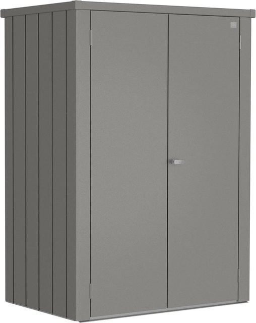 Biohort Terrassenschrank Romeo in Quarzgrau-Metallic mit Soft-Close-Türen und Regalböden, B/H/T: 132 x 181 x 87 cm - Bild 1