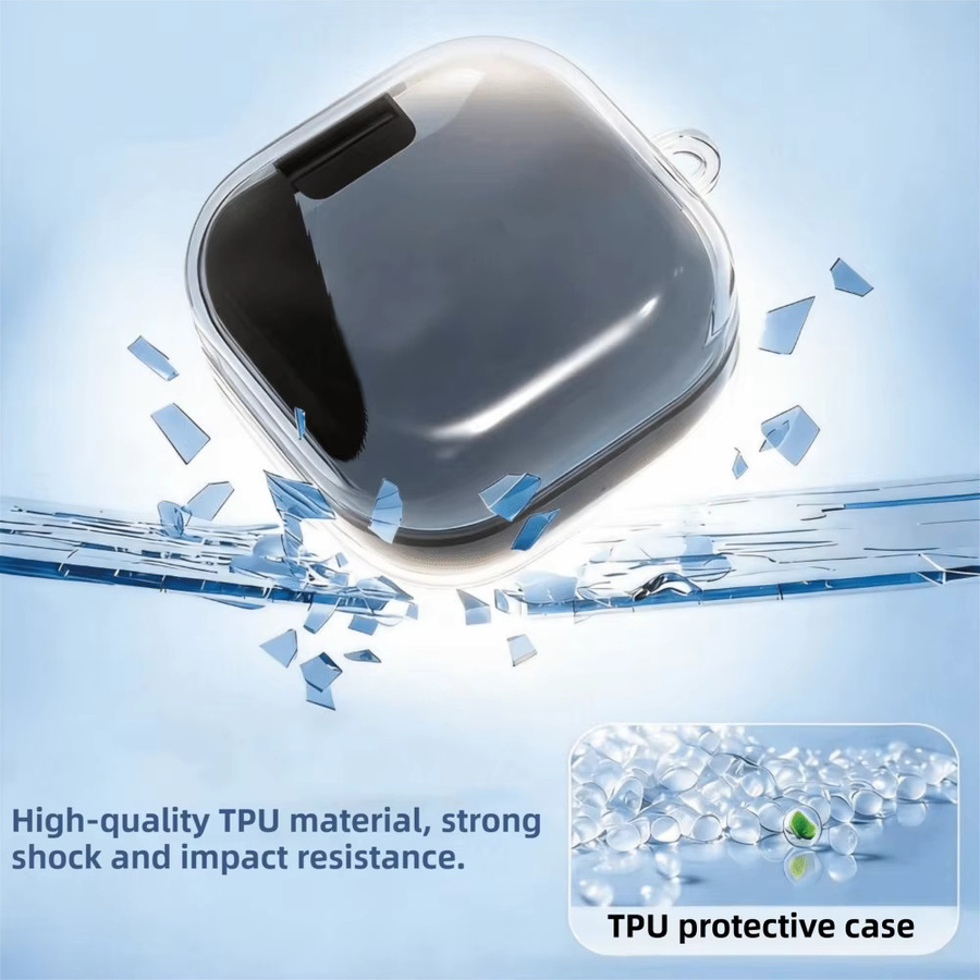 Transparente Schutzhülle mit Schlüsselanhänger für Samsung Galaxy Buds 4 und Buds 4 Pro, stoßfest und kratzfest - Bild 2