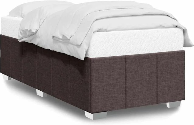 vidaXL Bettgestell ohne Matratze in Dunkelbraun aus Stoff und Holzwerkstoff B/T: 100 x 200 cm - Bild 1