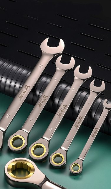 Flexibler Ratschenschlüssel Set in Gold, Metrischer Universalschlüssel 6-22mm für Auto und Motorrad Reparaturwerkzeuge - Bild 1