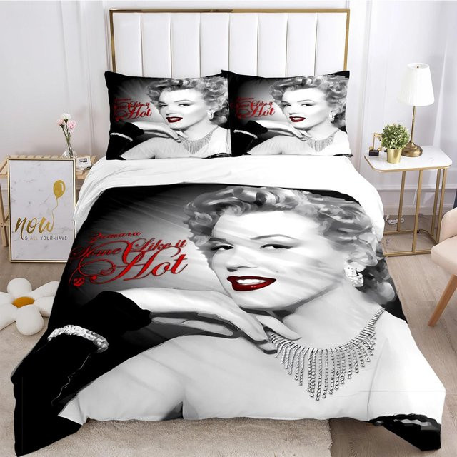 Marilyn Monroe Bettwäsche-Set mit Motiv, 3-teilig, Weiß, B/H: 150 x 200 cm - Bild 1