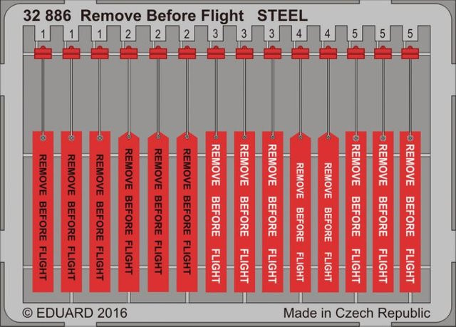 Eduard Remove Before Flight STEEL, 1:32, Metall, Rot - Bild 1