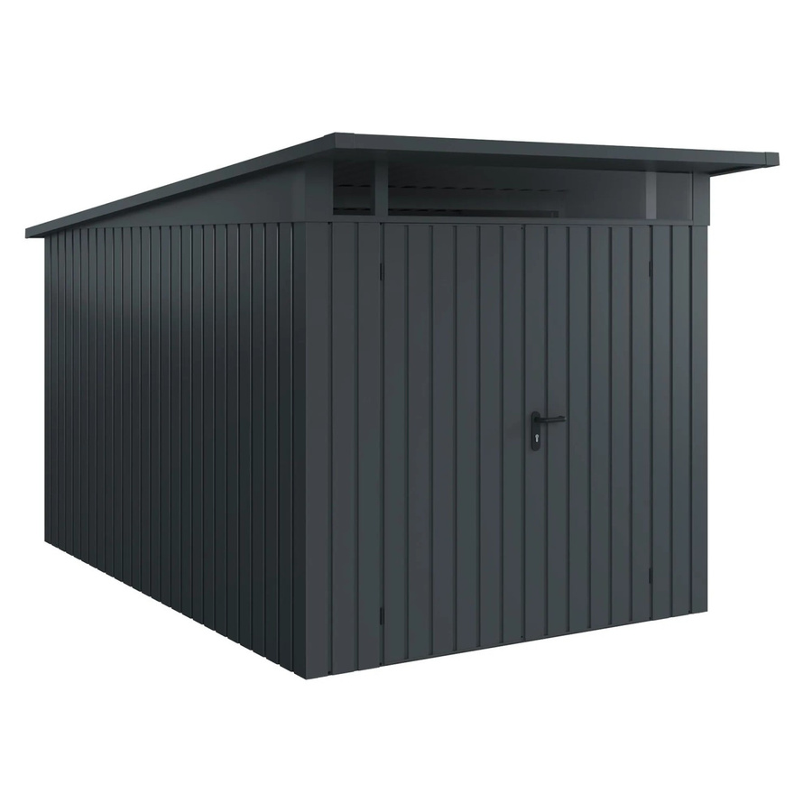 EcoStar Gerätehaus Euroline Pultdach in Anthrazitgrau mit 2-flügeliger Tür und Acrylglas-Oberlicht, B: 358 cm, H: 229 cm - Bild 2