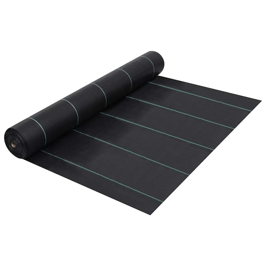 vidaXL Unkrautfolie Schwarz aus Polypropylen für den Garten, Breite: 1 m, Länge: 50 m - Bild 2
