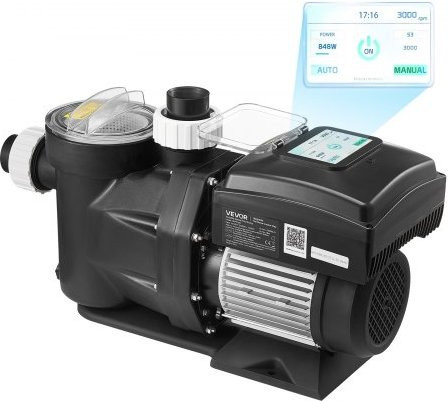 VEVOR Variable Speed Pool Pumpe 1100W mit Filterkorb und programmierbarem Timer für Einbau- und Aufstellpools, 26.000 L/H, AC 220-240V - Bild 1