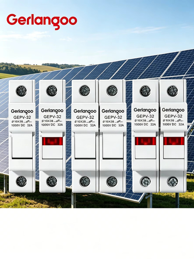 Gerlangoo DC-Sicherungshalter GEPV-32 für Hochspannungs-Solar-PV-Systeme, 1000V, 10*38mm, Weiß - Bild 2
