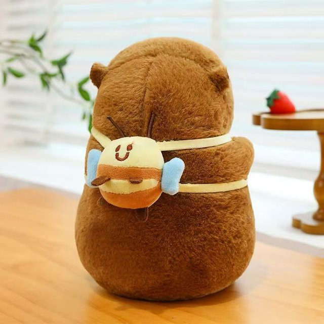 Binchi Fitness Capybara Plüschtier mit Schildkrötenrucksack, ab 3 Jahre - Bild 1