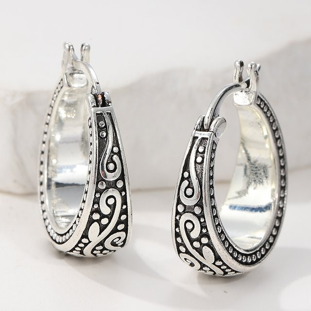 Futz Ohrringe, versilbertes Metall, Silber, Damen, Vintage - Bild 1