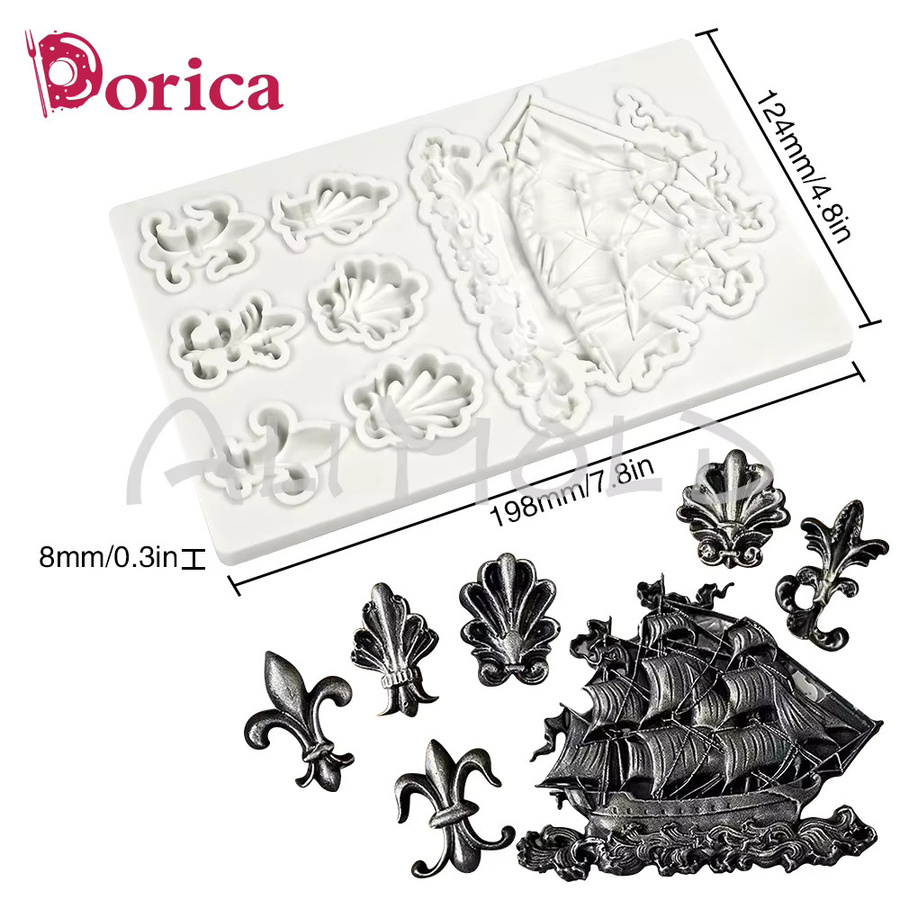Dorica Segelboot Relief Silikonform für Fondant, Schokolade und Backwerk in Weiß - Bild 2