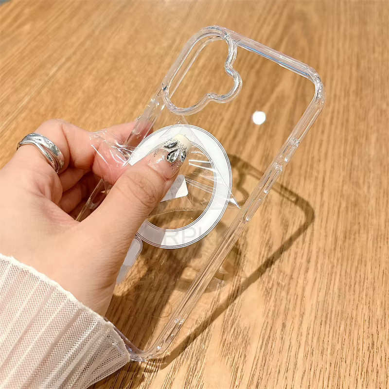 RPKKS MagSafe kompatible transparente Schutzhülle für iPhone 11 bis iPhone 16 Pro Max mit magnetischer kabelloser Ladefunktion - Bild 2