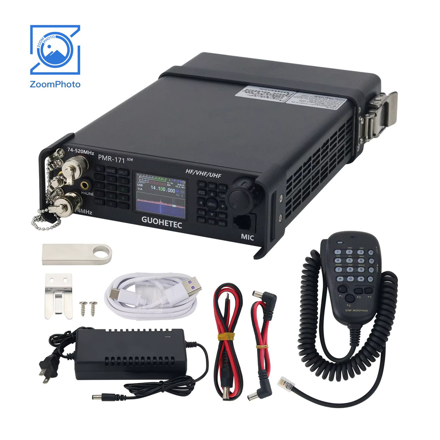 HAMGEEK PMR-171 SDR Funkgerät Version 2 in Schwarz, 100K-2GHz, 20W, VHF UHF HF CW AM SW, Taktisches Mobilfunkgerät - Bild 2