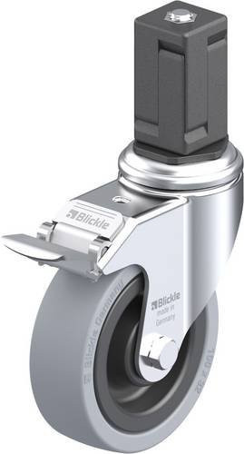 Blickle Lenkrolle LKRA-VPA 101K-11-FI-EV17 mit Feststeller, Rad-Durchmesser: 100 mm, Tragfähigkeit: 110 kg, grau/schwarz - Bild 1