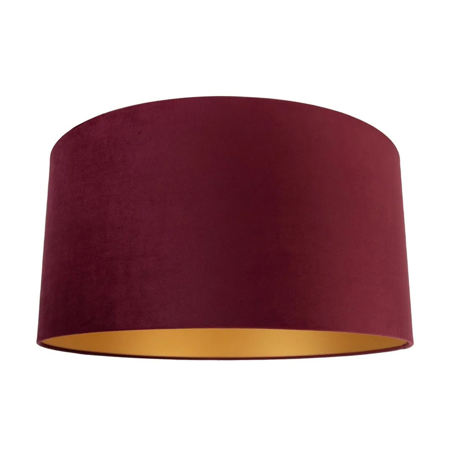 QAZQA Samt Lampenschirm Rot mit goldener Innenseite, Durchmesser: 50 cm, Höhe: 25 cm, E27, rund - Bild 2