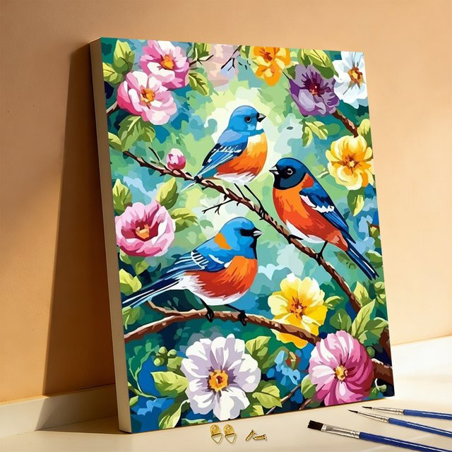 Huacan Digitales Ölgemälde Kolibri, DIY Malen nach Zahlen, Tier, Blumen - Bild 1