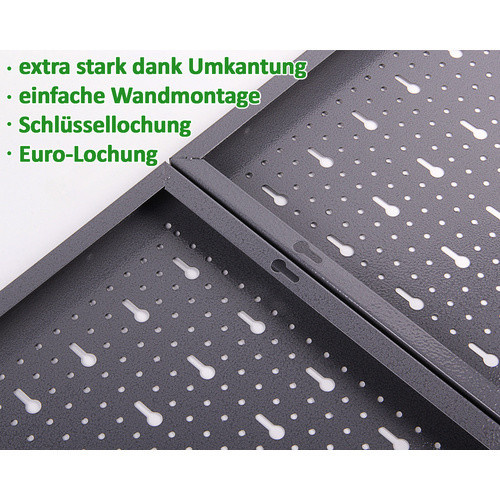 Ondis24 Lochwand aus Metall in Grau, B/H/T: 59,5 x 39,8 x 2,5 cm - Bild 2