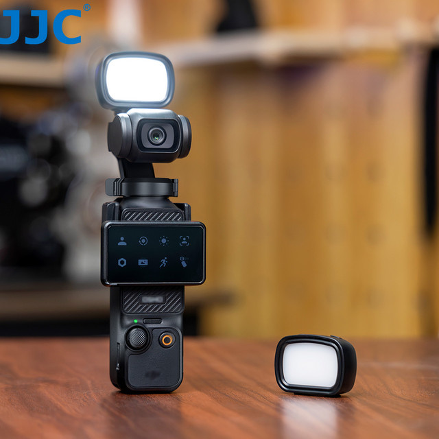 JJC Magnetisches Mini-LED-Hilfslicht für DJI Osmo Pocket 3, Wiederaufladbares Selfie-Fülllicht in Schwarz - Bild 1