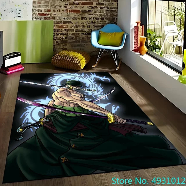 Bandai Anime Zoro Teppich Rutschfest für Wohnzimmer Kinderzimmer und Küche, Mehrfarbig, Rechteckig - Bild 1