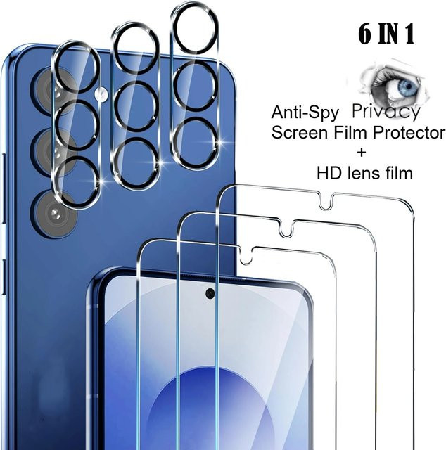6in1 Displayschutzfolie aus gehärtetem Glas mit Objektivschutz für Samsung Galaxy A57 A37 A17 A07 A35 A55 A16 A36 A56, transparent - Bild 1