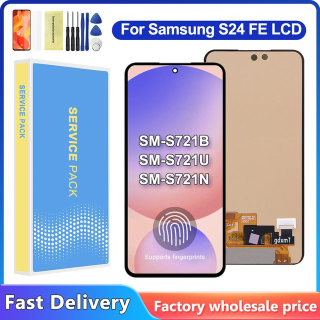 Samsung AMOLED Display mit Touchscreen Digitizer Ersatz für S24 FE SM-S721B, Schwarz - Bild 1