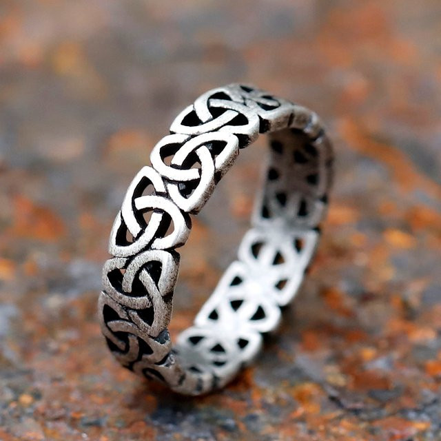 Ring Vikingar Lin, Edelstahl, Silber, Vintage, Herren - Bild 1