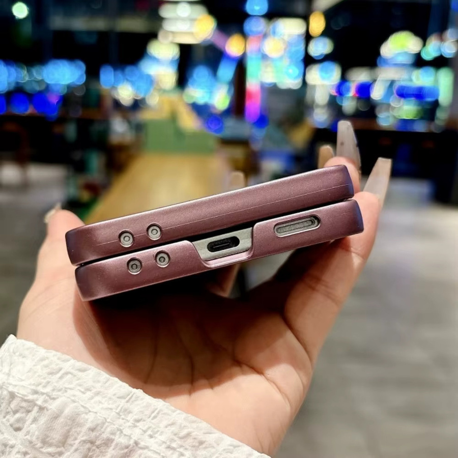 Flip 7 Ultra Magnetische Handyhülle für Samsung Z Flip 8 7 6 5 4 5G, Ultra Dünn und Kratzfest, Matte PC-Abdeckung, Farbe: Rot - Bild 5