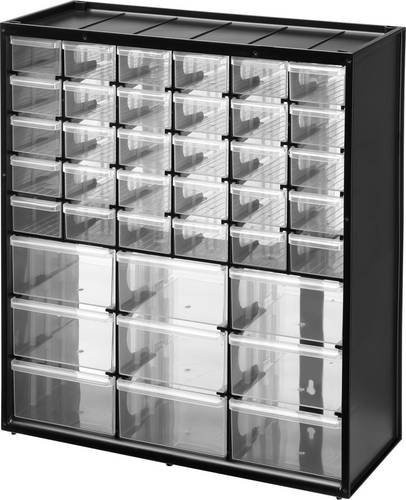 Stanley Kleinteilemagazin mit 39 Schubfächern, Schwarz-Transparent, B/T/H: 36,5 x 16,0 x 44,5 cm - Bild 3
