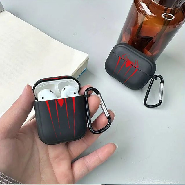 Rote Spinnen-Schutzhülle aus TPU für Apple AirPods Pro 2, AirPods 1, 2, 3 und 4 - Bild 1