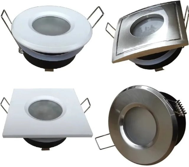 JOYINLED IP65 Wasserdichte LED Einbauleuchte 7W in Weiß, runde Deckenstrahler für Badezimmer, Küche und Flur, GU5.3/GU10 - Bild 1
