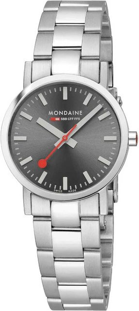Mondaine Damenuhr, Quarz, Edelstahl, 30 mm, Grau, 5 ATM - Bild 1