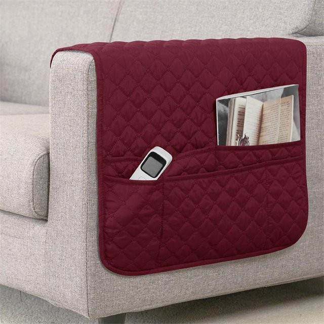 Wasserabweisender Sofa Armlehnenbezug mit Karomuster von Household supplies MH, Polyester, B/H: 50 x 90 cm - Bild 1