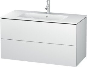 Duravit L-Cube Waschtischunterschrank mit 2 Schubladen, wandhängend, Weiß glänzend, B: 102 cm, T: 48,1 cm, H: 55 cm - Bild 1