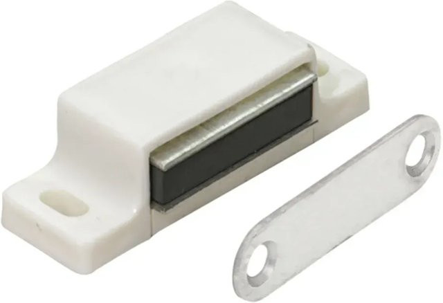 Hettich Magnetschnäpper mit starrer Platte in Weiß, Schraubmontage, 5 kg Haltekraft - Bild 1