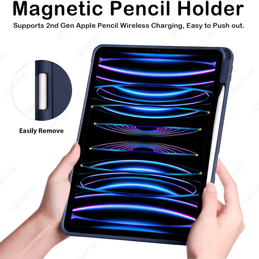 DZSWYCASE Schutzhülle für iPad Pro 11 Zoll 4./3./2. Generation mit Stifthalter und Auto Wake/Sleep Funktion in Pink und Blau - Bild 4