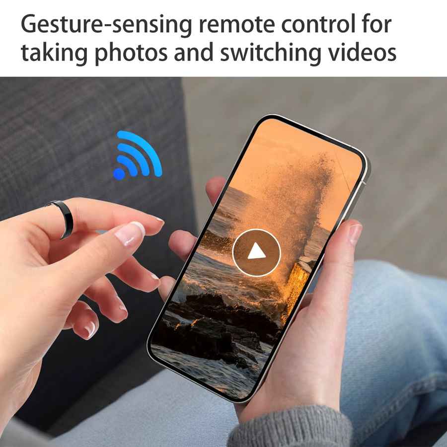SIMSONLAB Smart Ring in Schwarz mit Herzfrequenz- und Blutsauerstoff-Monitor, 5ATM wasserdicht und mit Gestensteuerung für Sport und Gesundheit - Bild 4