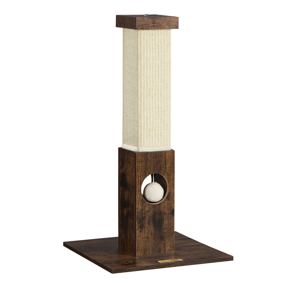 FEANDREA Kratzbaum für Katzen mit Plüsch-Spielball und Kratzsäule aus natürlichem Sisal in Beige und Braun - Bild 2