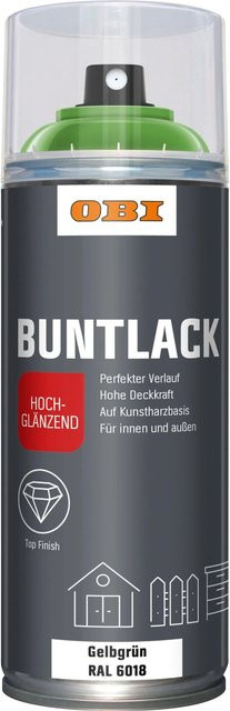 OBI Buntlack Spray Gelbgrün hochglänzend 400 ml - Bild 1