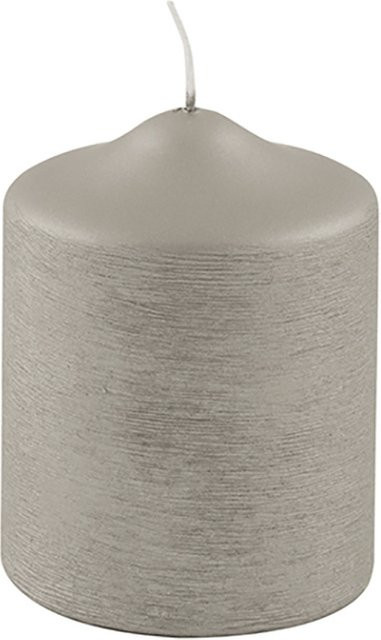 Fink Kerze CANDLE als Stumpenkerze in Silber und Grau aus Wachs und Metall, rund, Höhe: 10,0 cm, Durchmesser: 8,0 cm - Bild 1