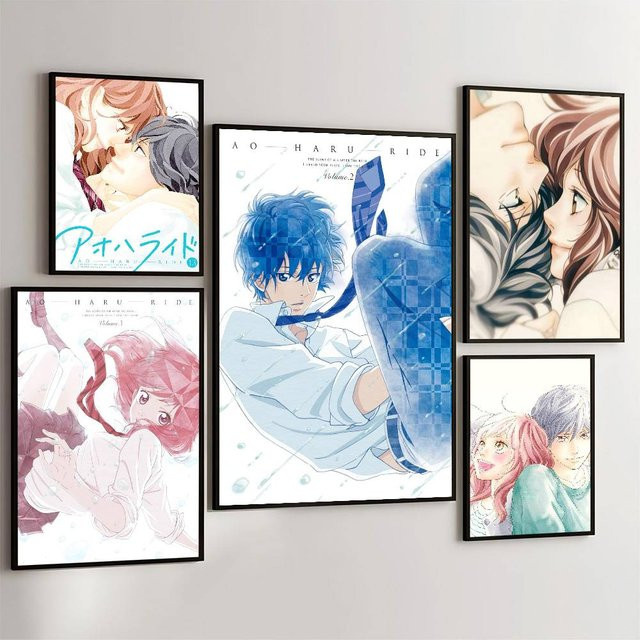 Rastar Vintage Paper Poster Blue Spring Ride Cartoon-Anime Wandkunst in Blau - Bild 1