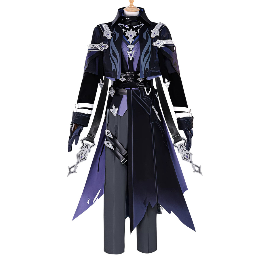 MiHoYo Genshin Impact Kyryll Chudomirovich Flins Cosplay-Kostüm, Komplettes Set, Fantasy, Schwarz - Bild 6