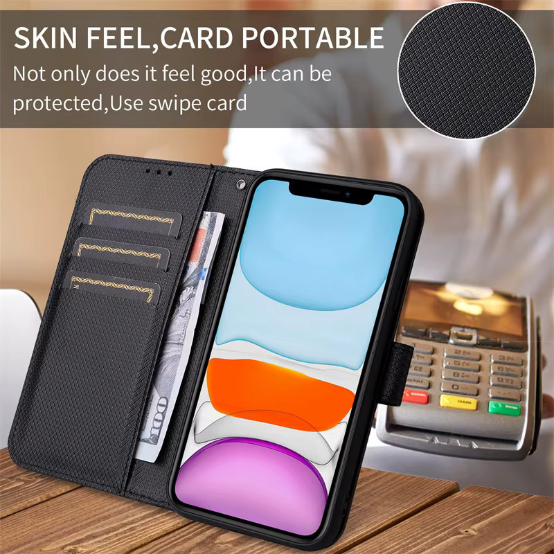 Magnetische Leder-Flip-Wallet-Hülle für Xiaomi 17T Pro 5G in Blau oder Schwarz - Bild 5