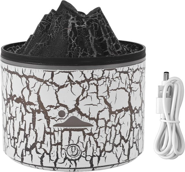 TOMTOP JMS Vulkan Diffusor Aroma Luftbefeuchter mit Flammen-Effekt und automatischer Abschaltung, Weiß, 180 ml - Bild 1